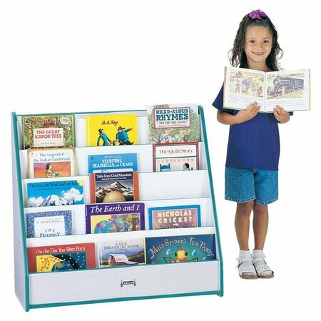 RAINBOW ACCENTS 3514JCWW005 30'' x 13 1/2'' x 27.5 Teal TRUEdge Flushback Pick-A-Book Stand 5313514005